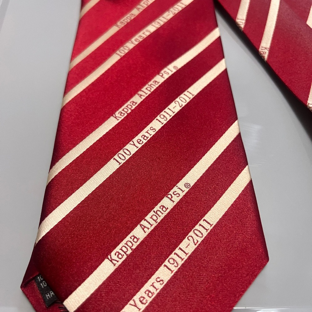 RARE Kappa Alpha Psi Centennial Tie 100 Years 1911-2011 Crimson/Cream